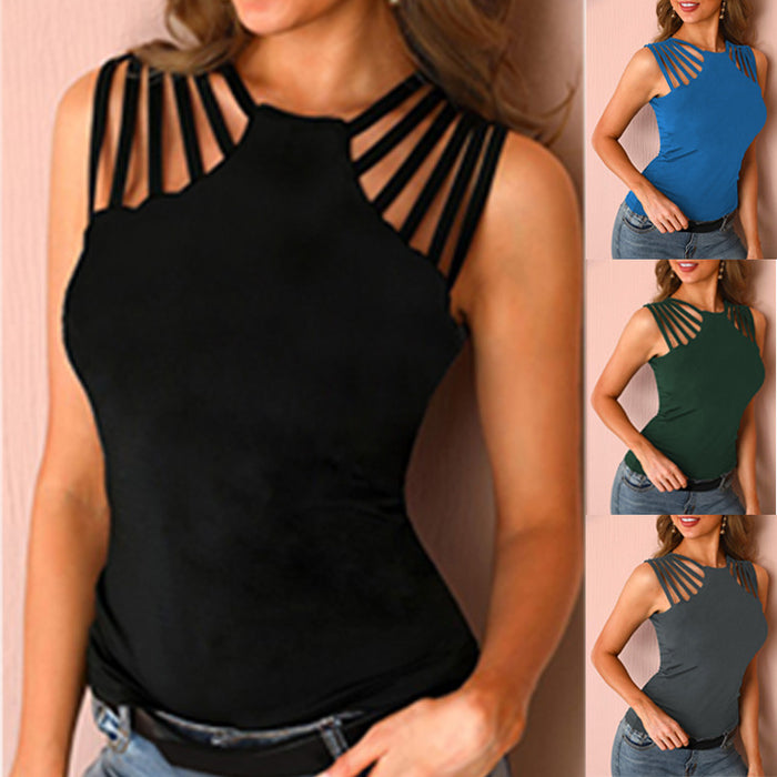 Top Feminino com Recortes nos Ombros – BRILHAH – imagem 1